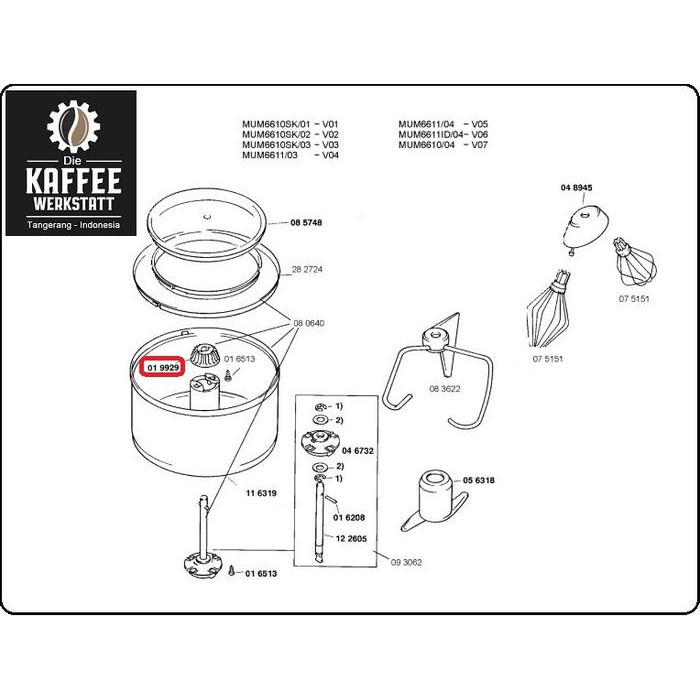 GEAR WHEEL DRIVE AXLE KITCHEN MASHINE MIXER BOSCH MUM6610 6611 6612 DLL SEE LIST BELOW