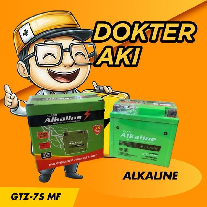 Aki Motor NMax PCX Vario 150/160 Aki Kering Bergaransi, Merk : ALKALINE GTZ-7S MF