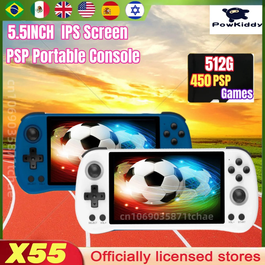 POWKIDDY X55 Portable Handheld Game Console 5.5INCH IPS Screen RK3566