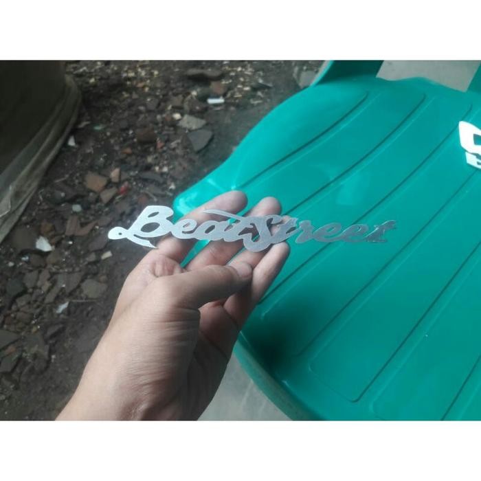 Emblem Logo Beat Street Stainless Anti Karat Melekat Kuat Kanan Kiri
