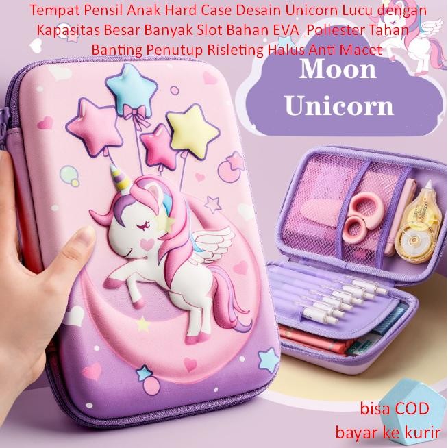 

Tempat Pensil Anak Hard Case Desain Unicorn Lucu dengan Kapasitas Besar Banyak Slot Bahan EVA &