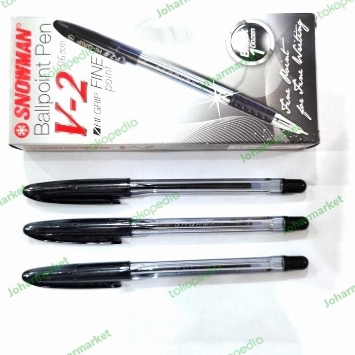 

Pen V2 Snowman HiGrip - Paket 12 Pcs Tinta Hitam - Stationery