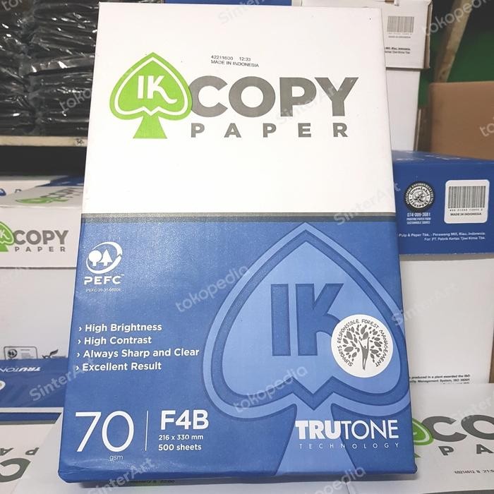 

IK Copy Paper Kertas Folio F4 HVS Putih Printer Copy 70 gram