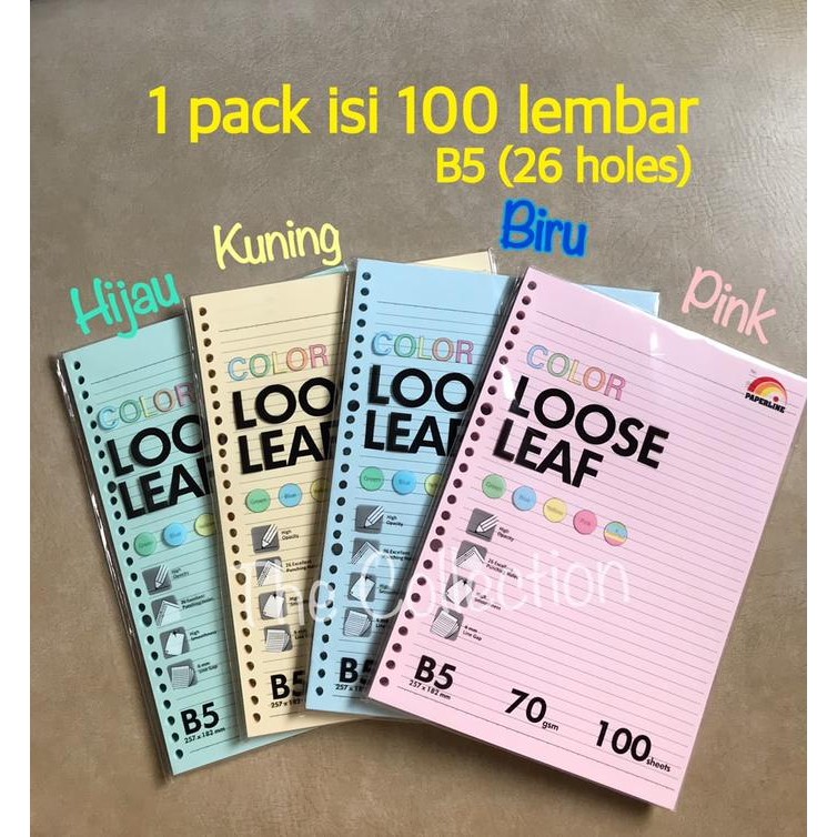 

ATK0599PL isi 100 lembar B5 Colour Kertas File Isi Ulang Paperline 26