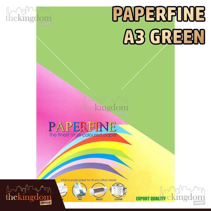 

Paperfine Kertas HVS Warna A3 Green Hijau Ijo Isi / 100 Lembar 190