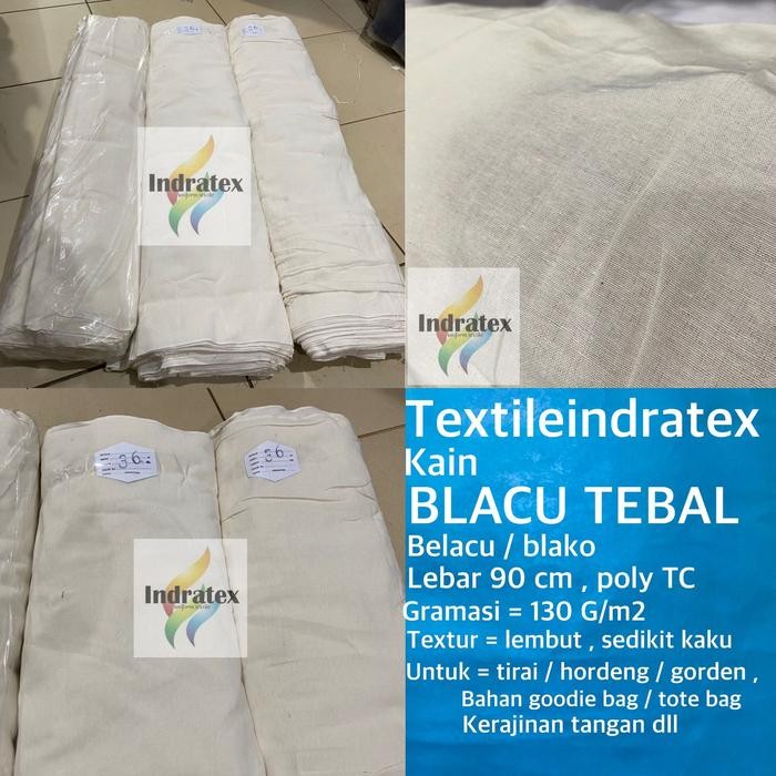 

( per 1 roll ) Kain BELACU BLACU TEBAL rollan lebar 90 cm warna putih beras bahan craft kerajinan