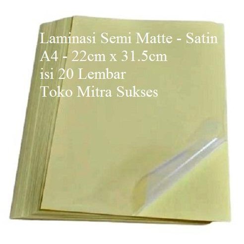 

Laminasi Dingin Semi Matte - Satin A4