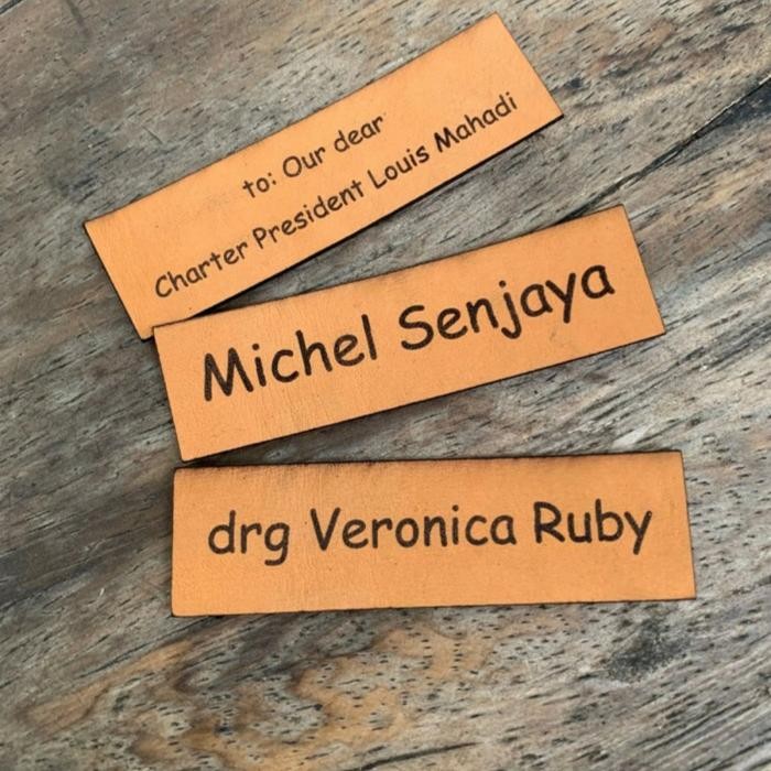 

tambahan laser nama atau logo custom kulit