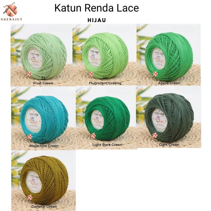 

Benang Rajut Katun Renda Lace Ngerajut - Hijau