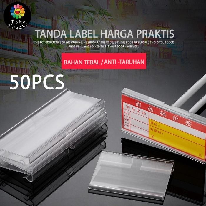 

50PCS Penahan Label Harga PVC Mika Penahan Label Harga Gantungan Label