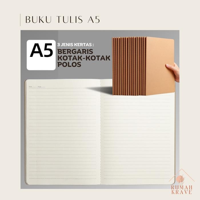 

RUMAH KRAVE - Buku Tulis A5 Garis Polos Kotak