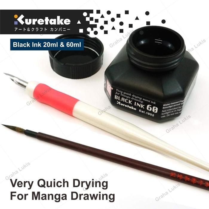 

Kuretake Ink - Black Ink for manga drawing