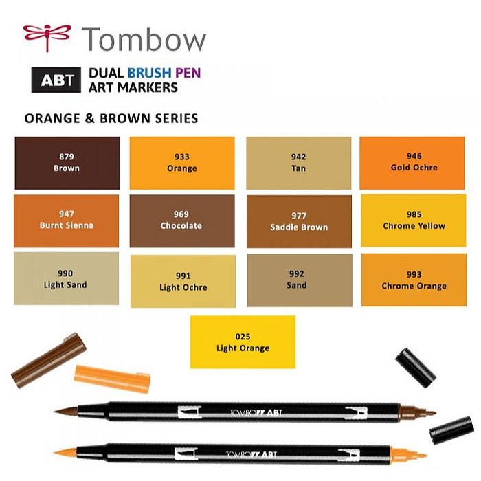 

Tombow Dual Brush Pen ABT - Orange & Brown Series