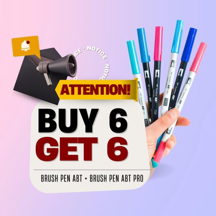 

[ Buy 6 GET 6 ] Tombow ABT Dual Brush Pen ( PURPLE SERIES )