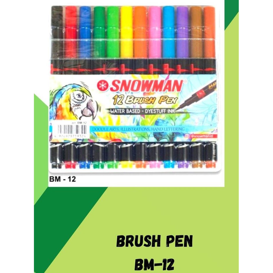 

Brush Pen 12 Colour TERMURAH Snowman BM-12