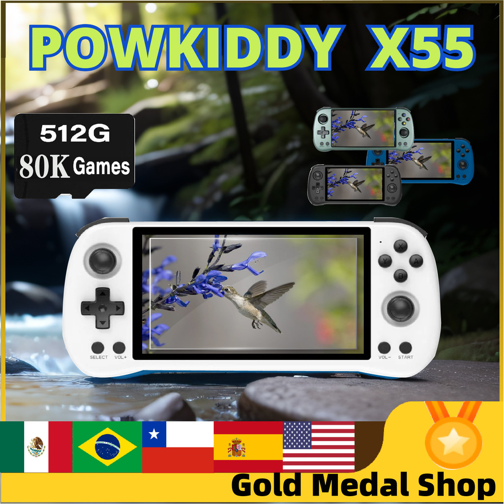 Powkiddy X55 Open Source Handheld Game Consoles Touch IPS Screen PSP