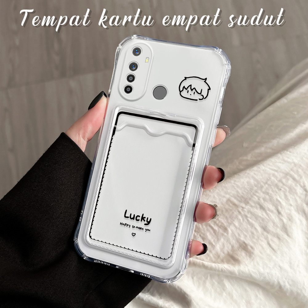 Casing Hp Untuk Realme 5 5i 5S 6i Anti Jatuh Tempat Kartu Soft Cassing Card Holder Softcase Funny Co