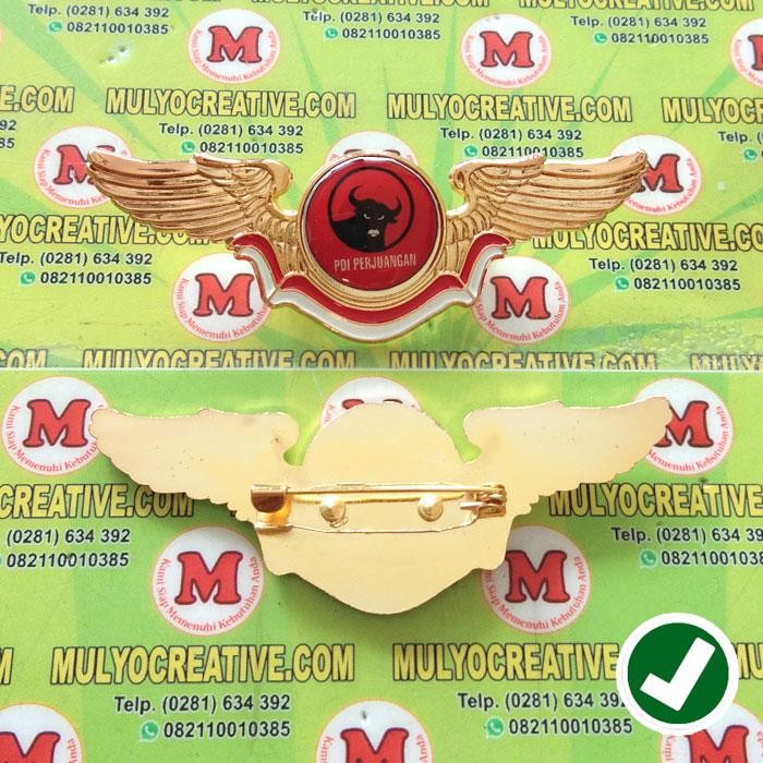 Pin Wing Logo Partai PDIP - Wing Pin Partai PDI Perjuangan PREMIUM