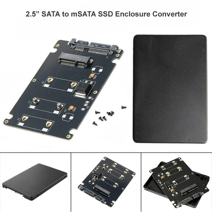 Ready Stock Converter Case Enclosure Ssd Msata To Sata 2.5" Enclosure