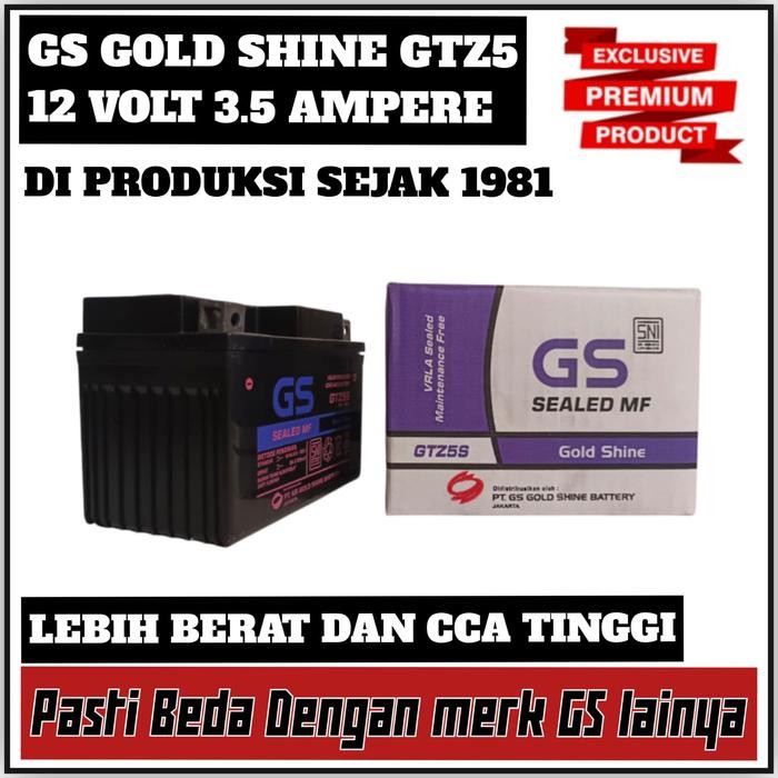 Aki Motor Honda Supra X 125 Gs Gold Shine Gtz5 Aki Kering Langsung Pasang Pakai