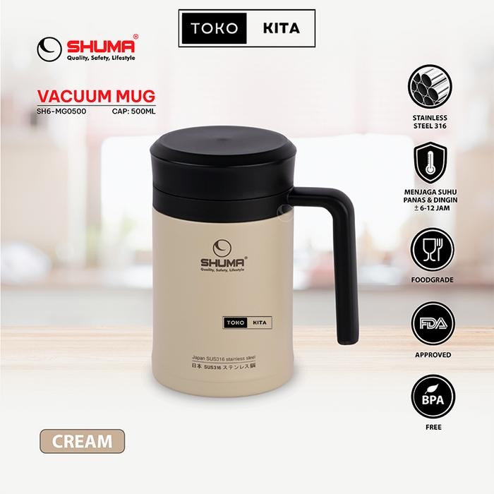 Vacuum Mug Shuma 500 Ml / Shuma S/S 316 Vacuum Mug 500 Ml (Sh6-Mg0500)