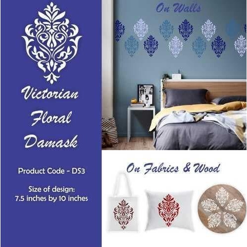 

Stencil Dinding, Wall Stencil, Flower Stencil Motif 18