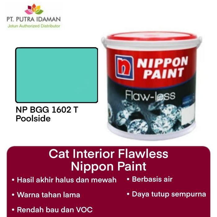 Cat Nippon Paint Flawless 2,5 Liter - Poolside Np Bgg 1602T