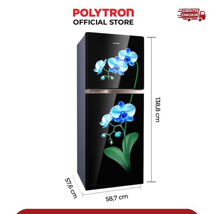 1MZQ Polytron Kulkas 2 Pintu Belleza 220 Liter Prw 23Mob
