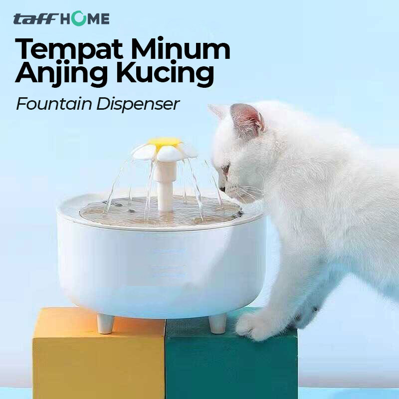 Dispenser Minum Hewan Air Mancur, Kapasitas 2L & Filter Bersih, Pompa Tenang Anti Bising