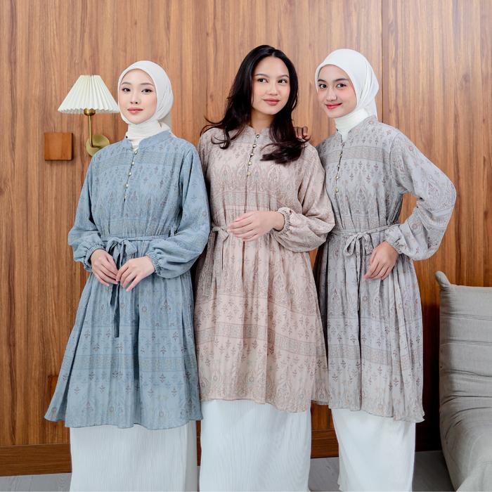 ELSA LONG TUNIC Pleated Long Tunic Atasan Plisket Wanita Premium Tunic Korean Look Lebaran Idul