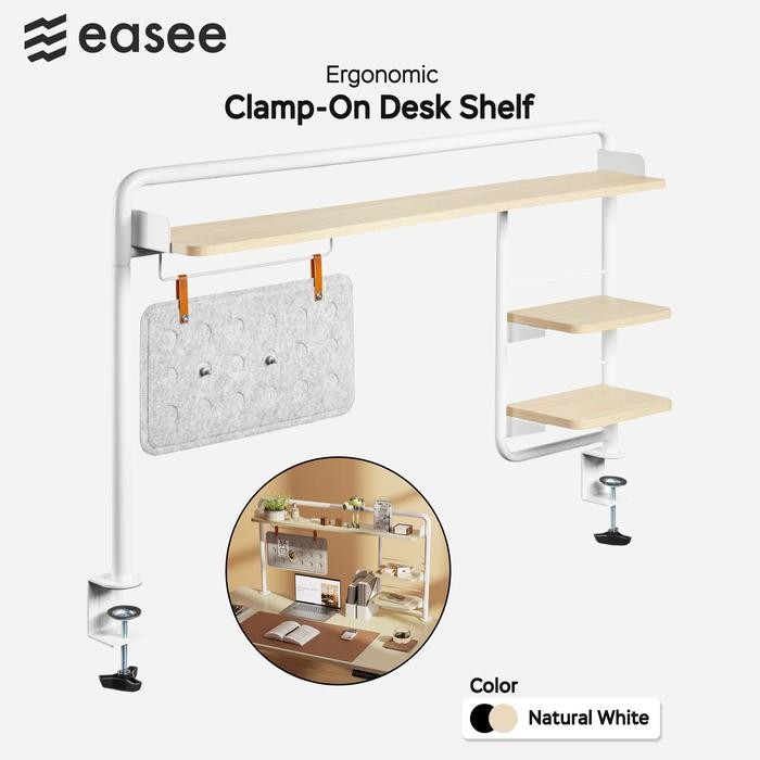 

easee Clamp-on Desktop Shelf Ergonomic Office / Desk Tray Extension / Rak Meja
