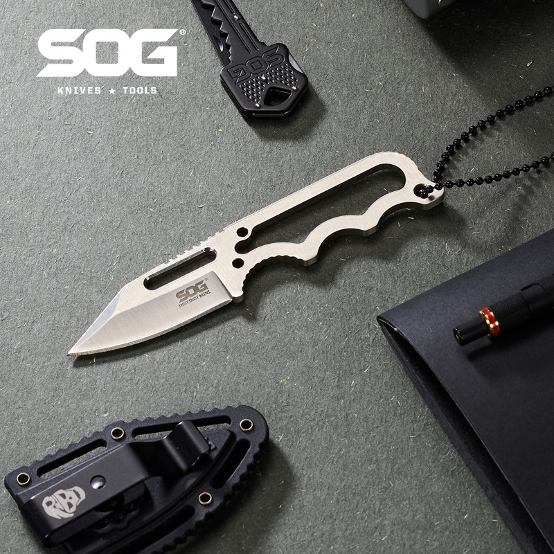 SOG Instinct Mini Neck Fixed Knife Portable Tactical Pocket Knives Self Defense Hand Tools EDC Cutte