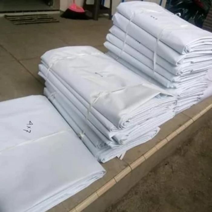 terpal putih lembaran ukuran reques terpal putih tenda