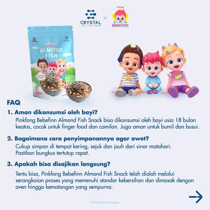 

Crystal Of The Sea - Pinkfong Bebefinn Almond Fish Snack (Original) / Snack Almond & Ikan Teri