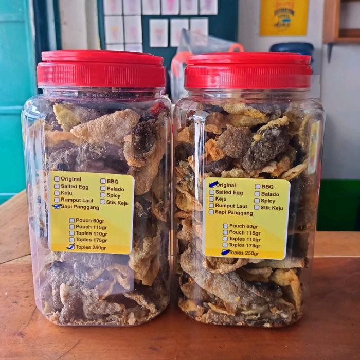 

Paket Combat Kerupuk Kulit Ikan Salmon Varian Rasa Original 220Gr Dan Varian Rasa Sapi Panggang