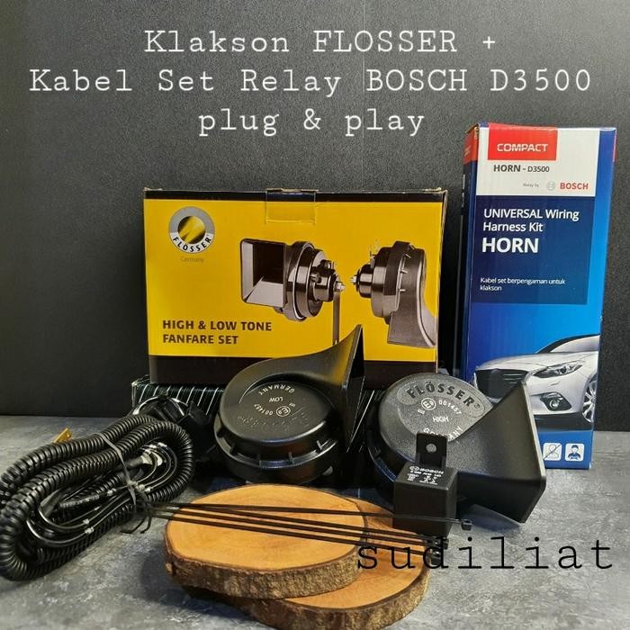 Klakson Flosser Germany + Kabel Set Klakson Untuk Mobil / Motor