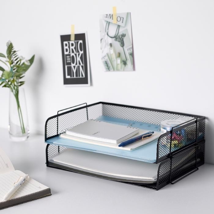 

Dronj0Ns Tempat Surat, Rak Kertas, Document Letter Tray 2 Susun Putih