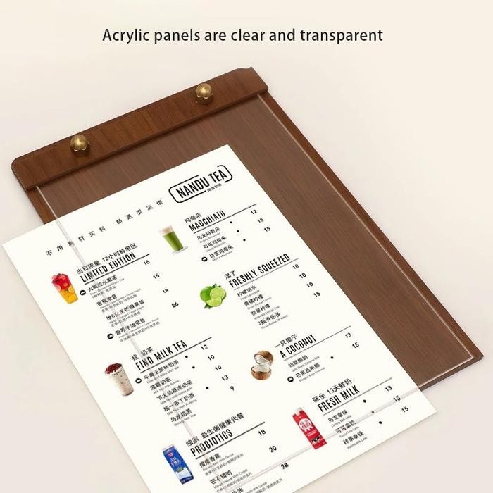

A4/A5 Menu Holder Kayu Menu Stand Display Menu Stand Menu Wood Sign Holder