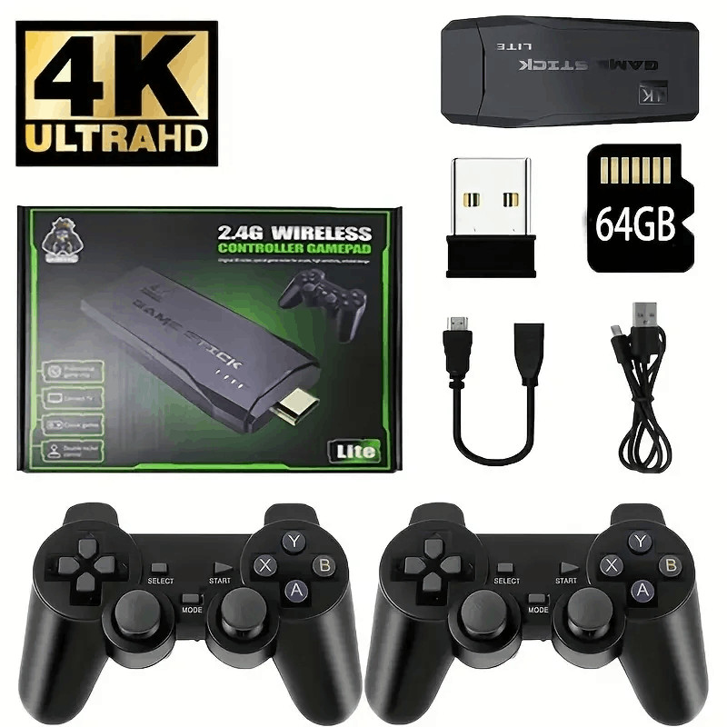 Video Game Stick Lite 4K Video Game M8 Console 64GB Double Wireless