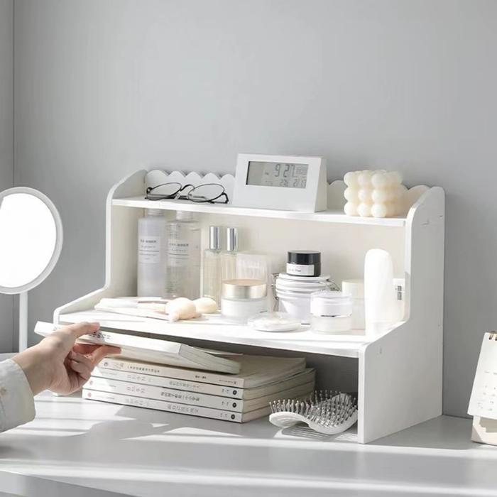 

Rak Meja Minimalis Aesthetic Rak Meja Tempat Buku Alat Tulis Serbaguna