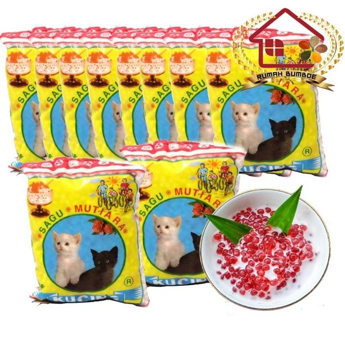 

(Rdm) - (10Pcs X 100Gr) Mutiara Kucing Sagu Mutiara Cap Kucing Untuk Kue Dan Hidangan Penutup Baking