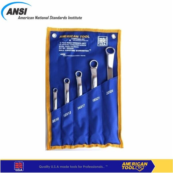 American Tool - American Tool 8920524 Set Kunci Ring Elliptical [5 Pcs] REAL