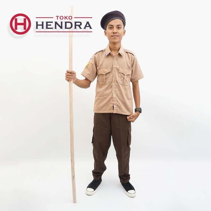 (Expert) Tongkat pramuka / Toya pramuka bahan kayu randu polos dan merah putih