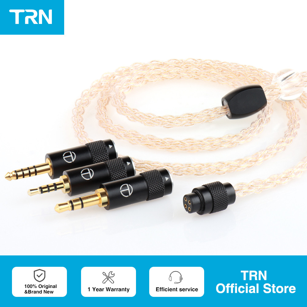 TRN TX Earphone Cable 8 Core Monocrystalline Copper Plated Real Gold Upgrade Detachable Cable For TR