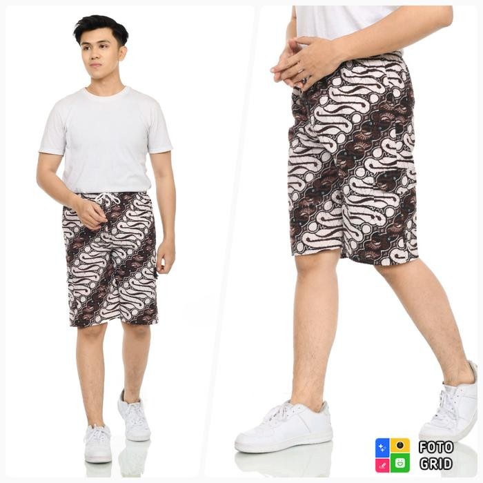 Celana Kulot Panjang Pria Bawahan Tidur Harian Motif Jawa Batik Katun