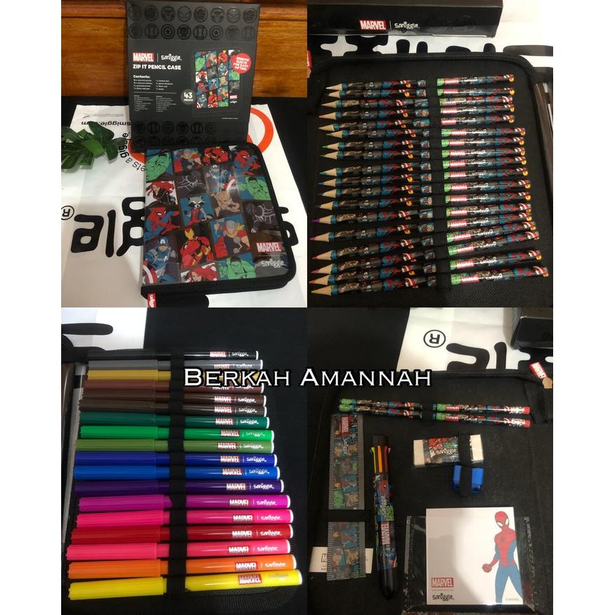 

Smiggle Marvel Zip It Stationery Kit/Stationery Smiggle Ori