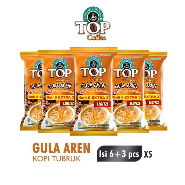

8SXE Top Coffee Kopi Instan Susu Gula Aren Tubruk 3In1 27Gr Isi 9 Pcs X 5