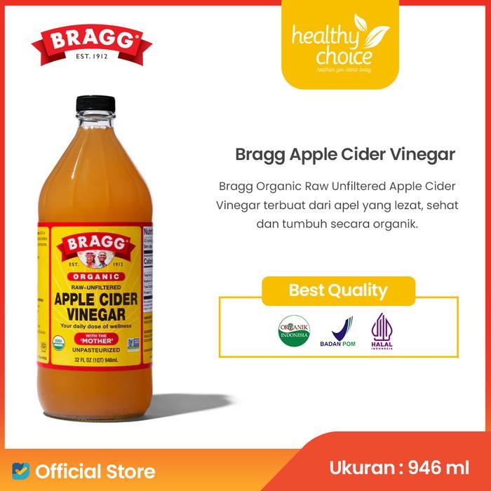 

8SXE Bragg Organic Raw Unfiltered Apple Cider Vinegar 946 Ml Cuka Apel Original Natural