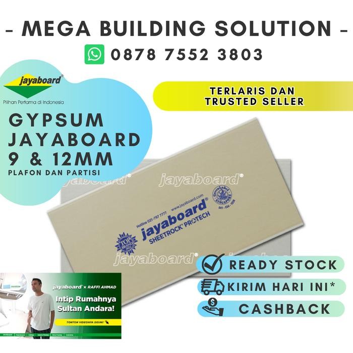 FKDO Gipsum / Gypsum Sheetrock Jayaboard 12 Mm - Standard & Murah
