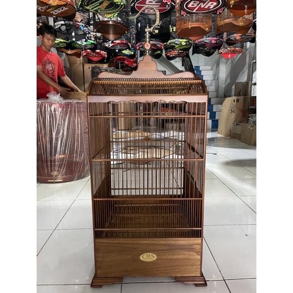 Sangkar Kandang Burung Pentet Kosan Jati Cms Coklat Dof